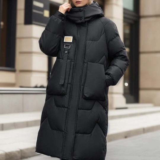 EB | Steppjacke - Oversized Passform - Lange Länge - Mit Kapuze - Warme Isolierung