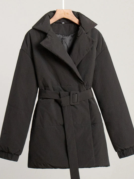 EB | Gürteltaschen Pufferjacke Wickel Front Stepp Wintermantel