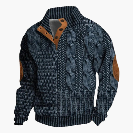EB | Strickmuster Bomberjacke Im Vintage-Look - Modische Freizeitjacke mit Knopfleiste