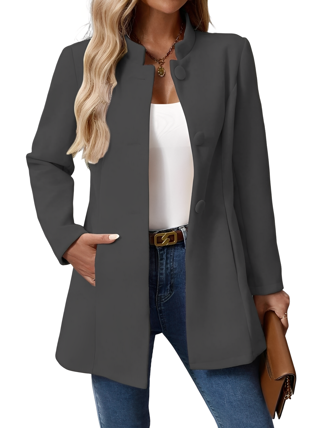 EB | Moderne, figurbetonte Damenjacke mit Knöpfen