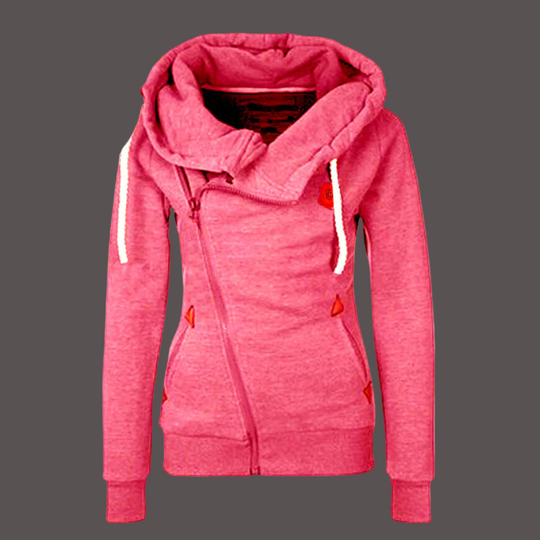 EB | Kapuzenpullover Jacke Asymmetrischer Reißverschluss