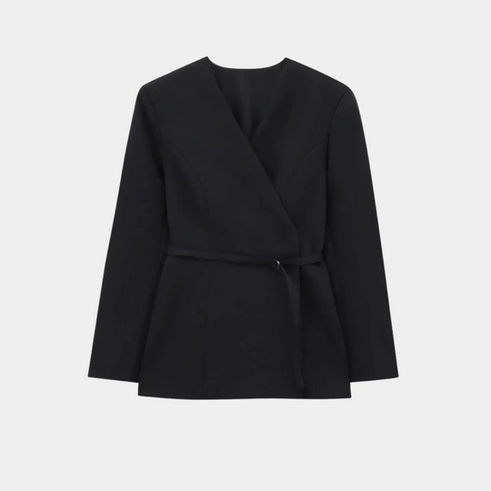 EB | Wickel Blazer Jacke Langarm Taillierte Passform mit Gürtel
