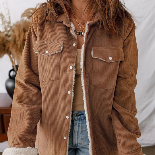 EB | Damen Fleece gefütterte Cordjacke Liora