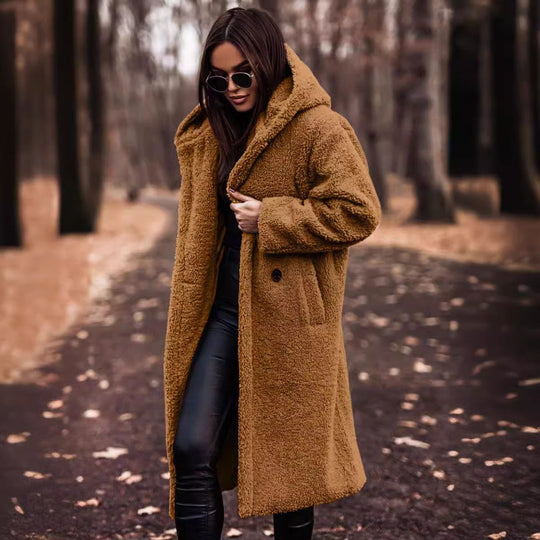 EB | Mantel - Oversized Fit - Wolle - Vollständig - Kapuze und Knöpfe