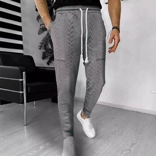 EB | Hose Jogger Jacquard Struktur Gerade Passform Kordelzug Umschlagbeine