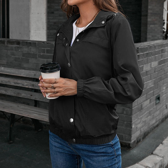 EB | Regenjacke Wasserdicht Winddicht Lockere Passform Kapuze und Taschen