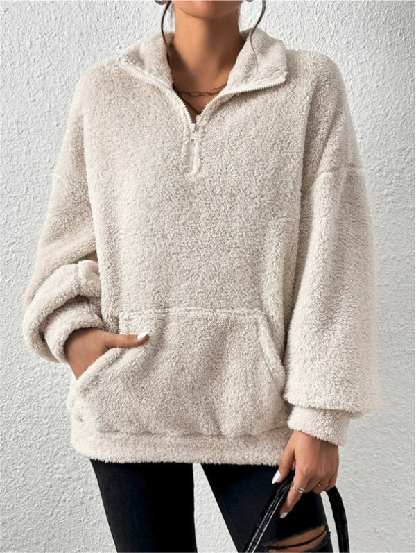 EB | Übergröße Damen Fleece Kapuzenpullover mit Kapuze