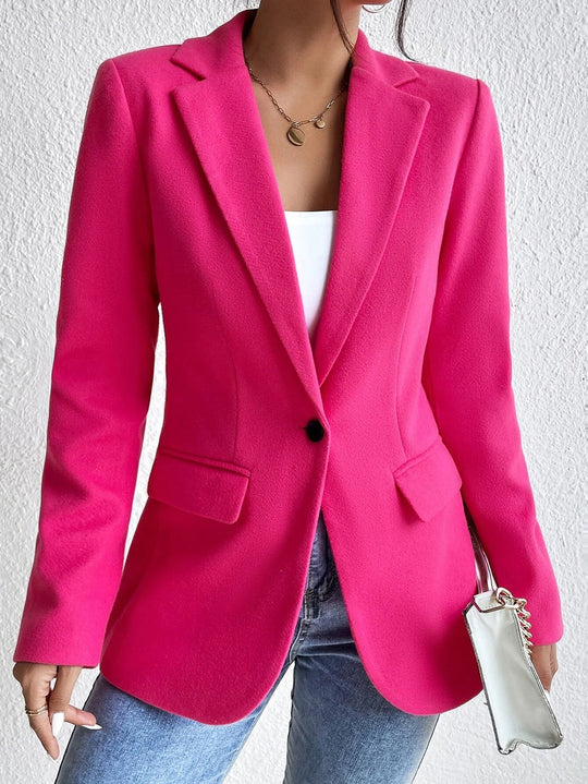 EB | Blazer Wollmischung Slim Passform Reverskragen Einreihig mit Taschen