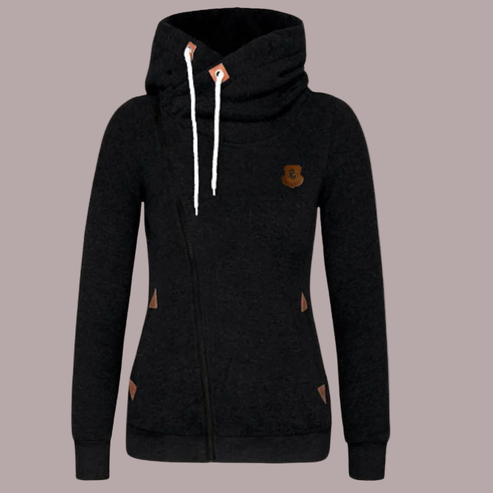 EB | Kapuzenpullover Jacke Asymmetrischer Reißverschluss