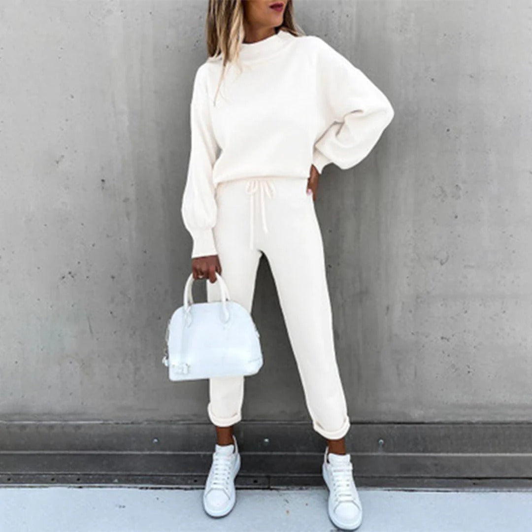 EB | Lounge Set Bequeme Strickware Entspanntes Oberteil Slim Pants