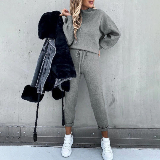 EB | Lounge Set Bequeme Strickware Entspanntes Oberteil Slim Pants