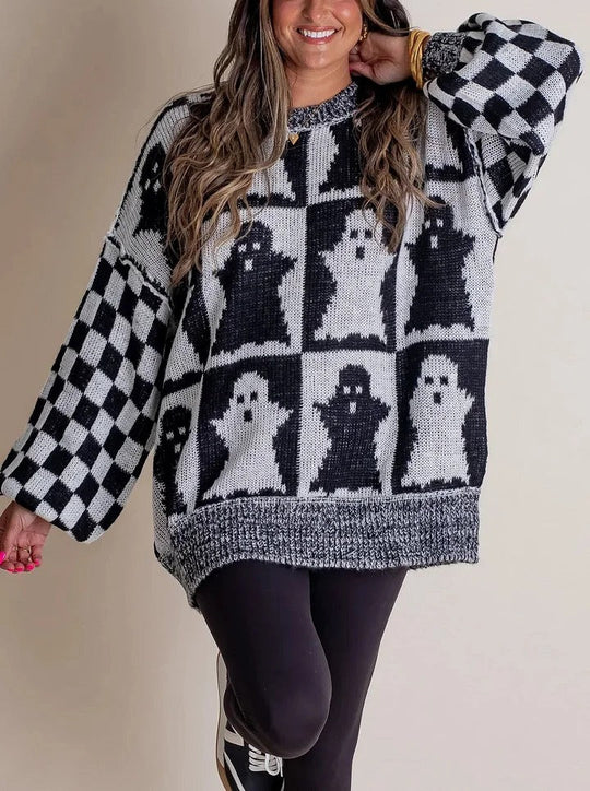 EB | Karierter Strickpullover