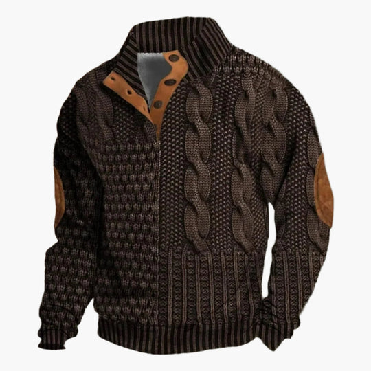 EB | Strickmuster Bomberjacke Im Vintage-Look - Modische Freizeitjacke mit Knopfleiste