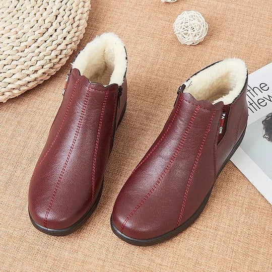 Modische Winterstiefel aus Leder mit Weicher Sohle EB EB