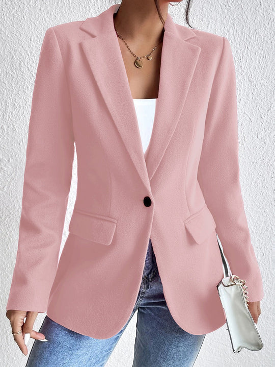 EB | Blazer Wollmischung Slim Passform Reverskragen Einreihig mit Taschen