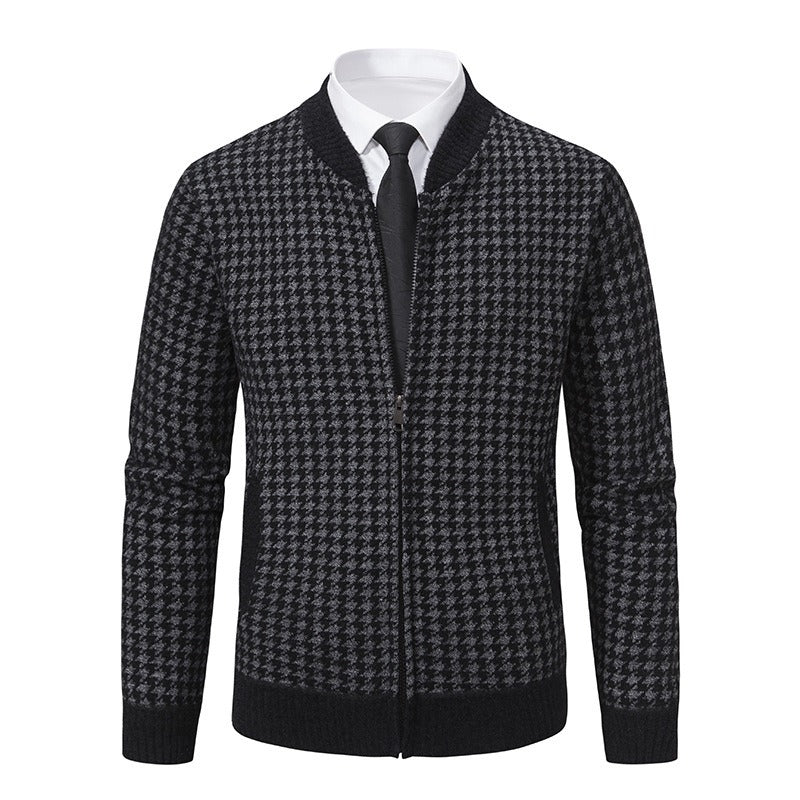 EB | Herrenstrickjacke mit Hahnentrittmuster - Søren