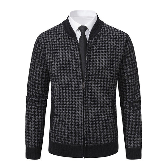 EB | Herrenstrickjacke mit Hahnentrittmuster - Søren