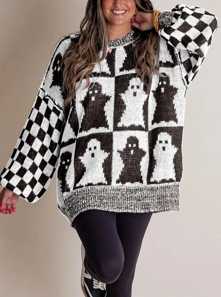 EB | Karierter Strickpullover