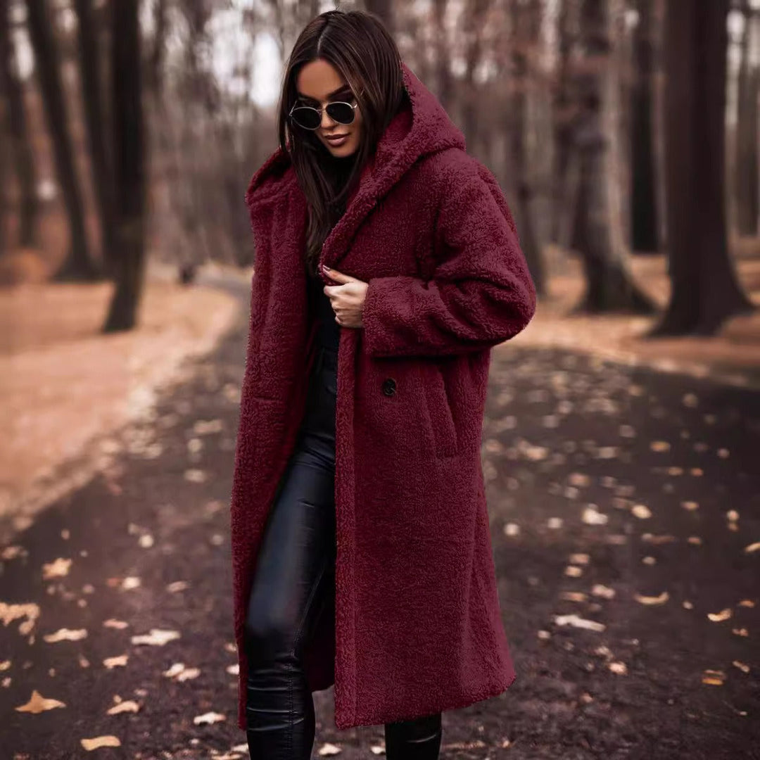 EB | Mantel - Oversized Fit - Wolle - Vollständig - Kapuze und Knöpfe