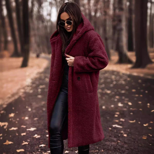 EB | Mantel - Oversized Fit - Wolle - Vollständig - Kapuze und Knöpfe