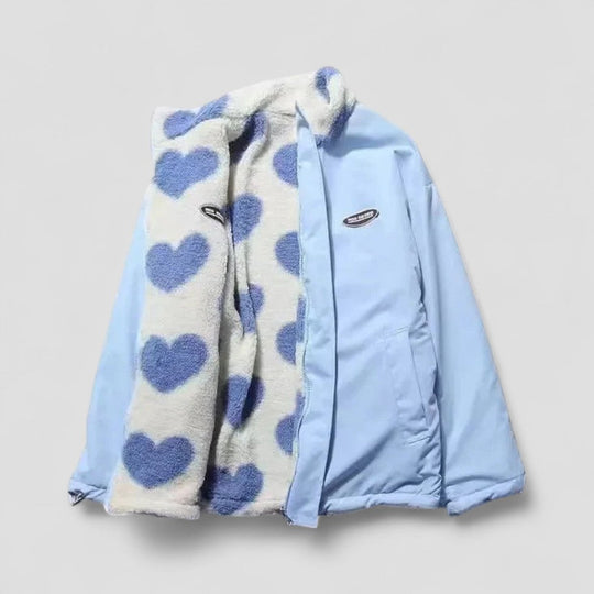 EB | Wendemantel mit Herzfutter Gemütliche Zip up Jacke