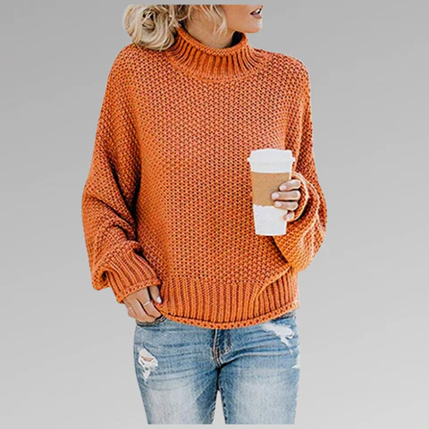 EB | Weicher Damen Rollkragenpullover mit Strickstruktur