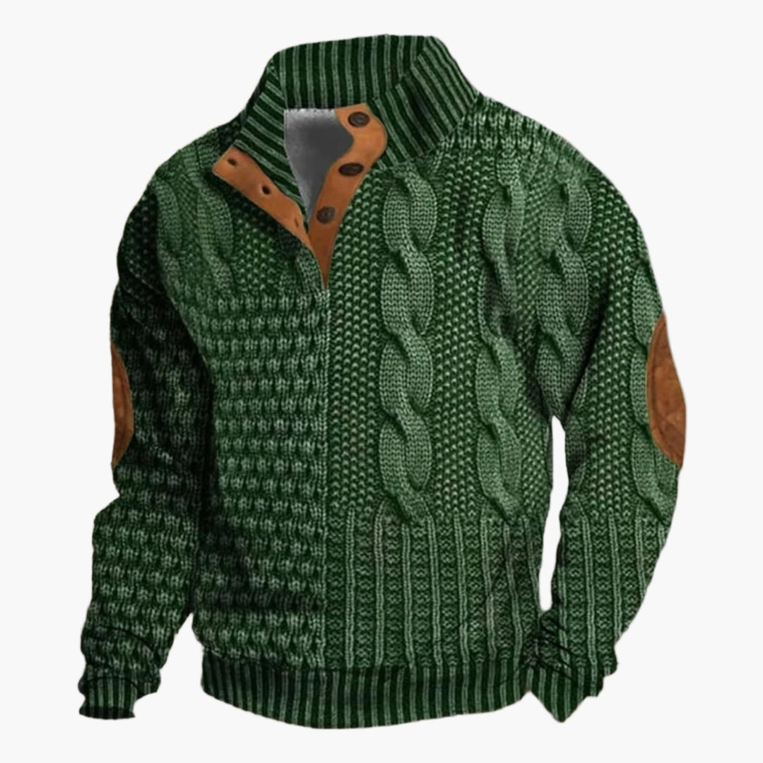 EB | Strickmuster Bomberjacke Im Vintage-Look - Modische Freizeitjacke mit Knopfleiste