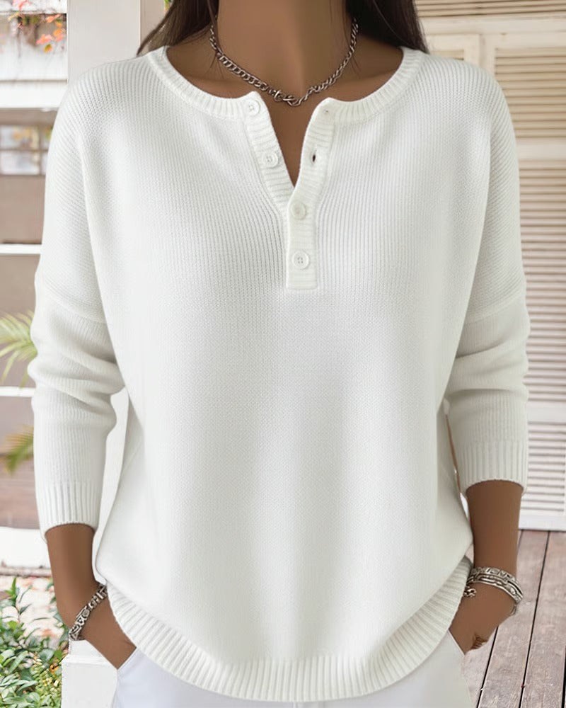 EB | Klassische Strickjacke mit Knöpfen und langen Ärmeln