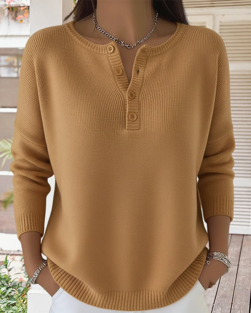 EB | Klassische Strickjacke mit Knöpfen und langen Ärmeln