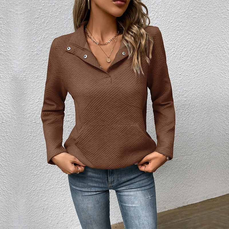 EB | Sweatshirt Stehkragen mit Druckknöpfen