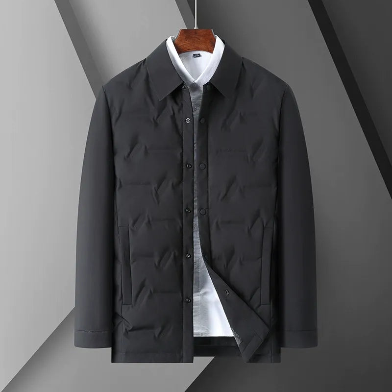 EB | Daunenjacke Slim Fit Shirtkragen Knopfverschluss Steppdesign