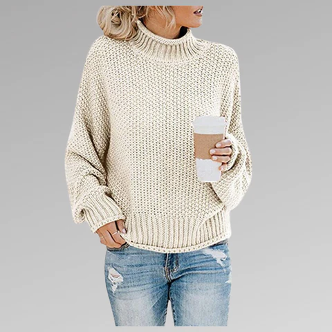 EB | Weicher Damen Rollkragenpullover mit Strickstruktur