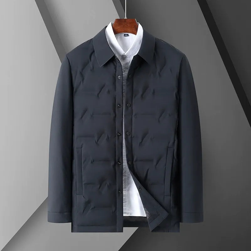 EB | Daunenjacke Slim Fit Shirtkragen Knopfverschluss Steppdesign
