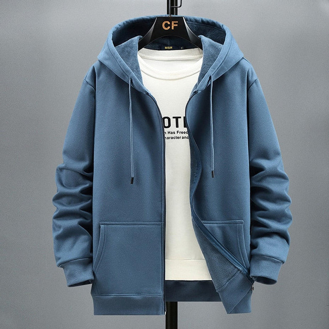 EB | Kapuzenpullover Strickjacke Fleece Lockere Passform Reißverschluss Schichtverwendung