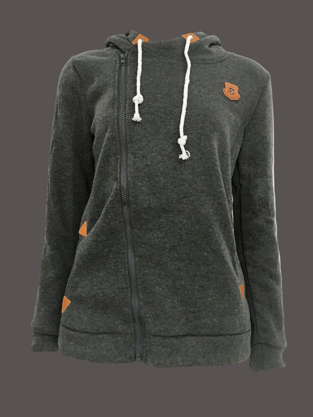 EB | Kapuzenpullover Jacke Asymmetrischer Reißverschluss