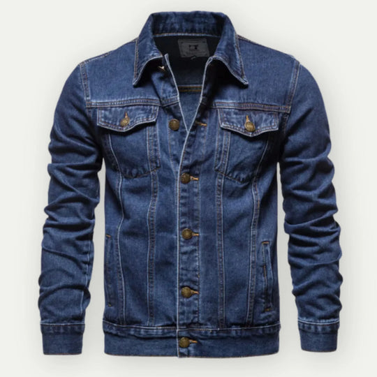 EB | Truckerjacke Denim Taillierte Passform Knöpfe Brust und Seitentaschen
