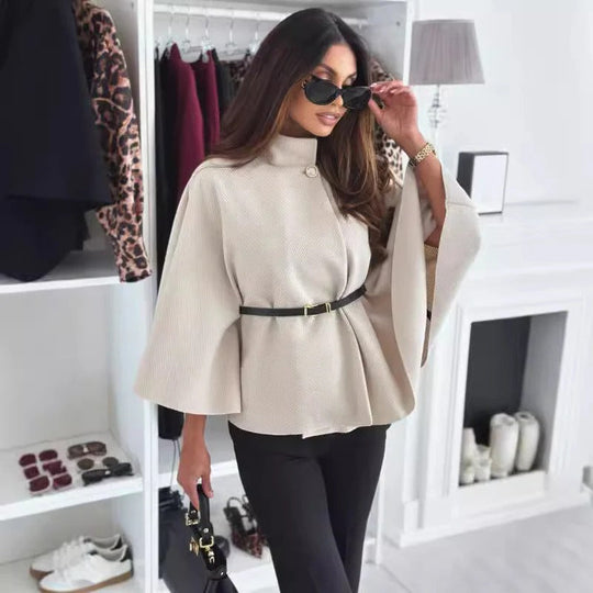EB | Gürtel Umhang Jacke Eleganter Hoher Kragen