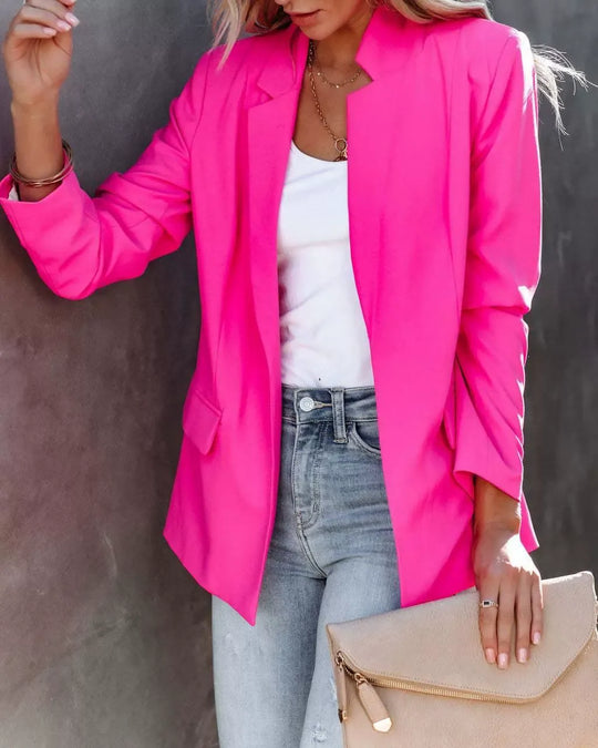 EB | Blazer Slim Fit Revers Ein Knopf Strukturiertes Gewebe Design