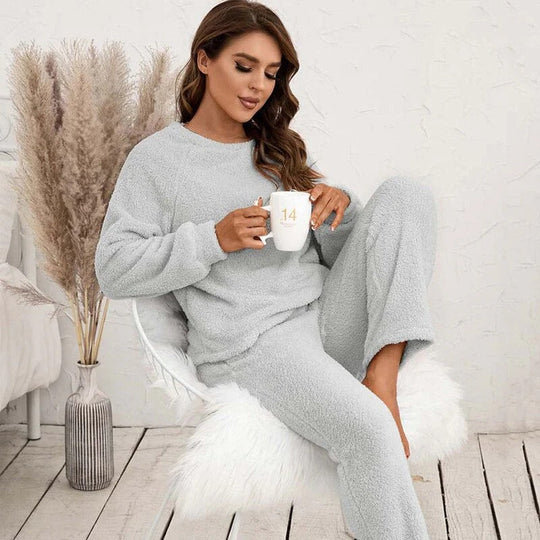 EB | Teddy Damen Loungewear Satz mit Langen Ärmeln