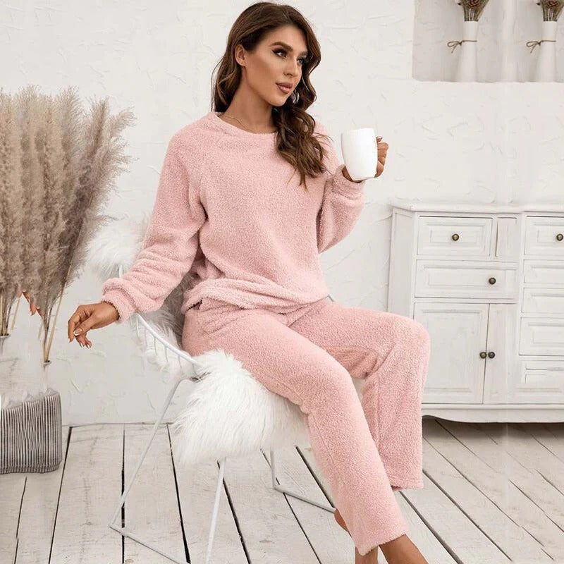 EB | Teddy Damen Loungewear Satz mit Langen Ärmeln