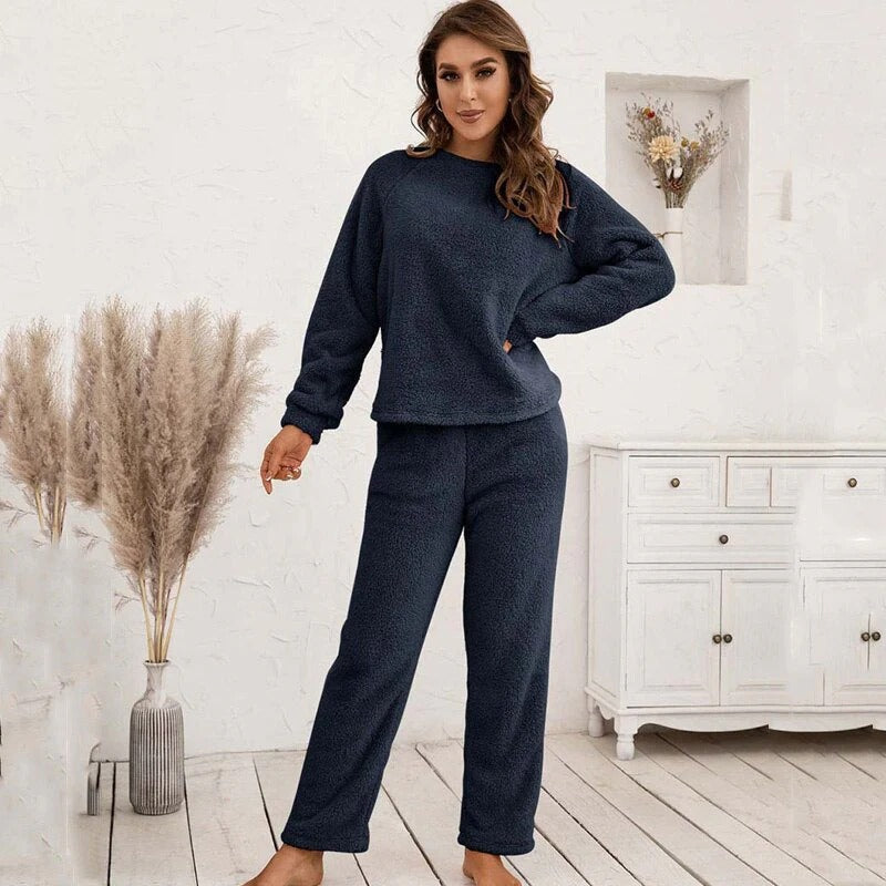 EB | Teddy Damen Loungewear Satz mit Langen Ärmeln
