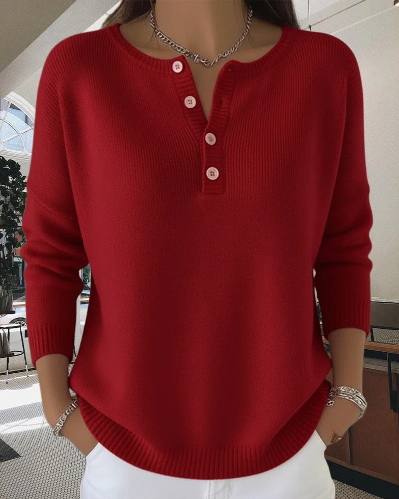 EB | Klassische Strickjacke mit Knöpfen und langen Ärmeln