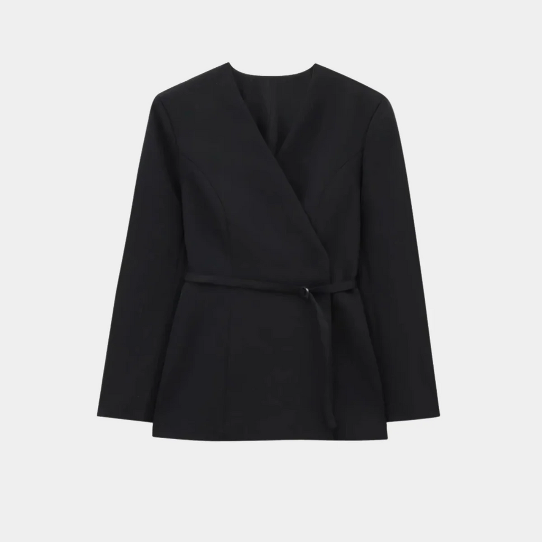EB | Wickel Blazer Jacke Langarm Taillierte Passform mit Gürtel
