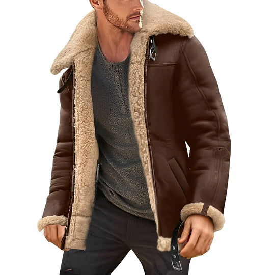EB | Robuste, Dicke Vegan-Lederjacke für Männer