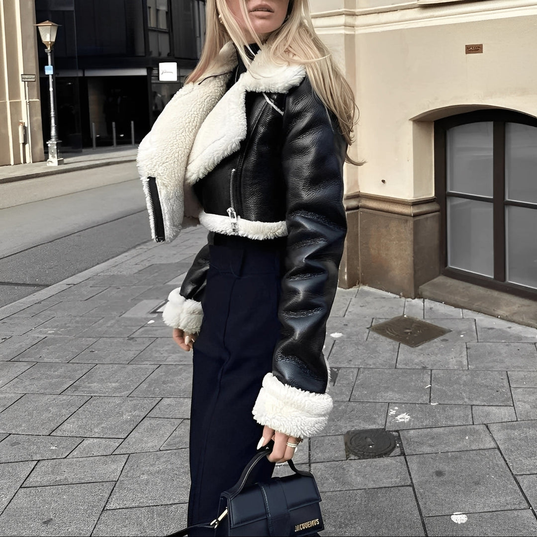 EB | Damenlederjacke mit Wollfutter für Wärme