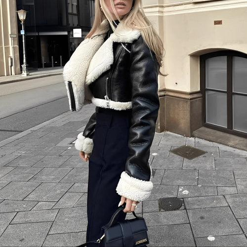 EB | Damenlederjacke mit Wollfutter für Wärme
