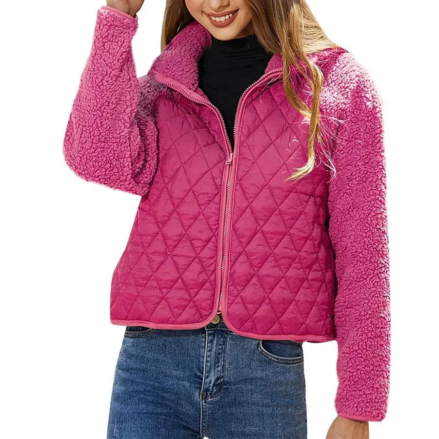 EB | Gepolsterte Jacke - Lockere Passform - Fleece-Ärmel - Reißverschlussverschluss Lässiger Look