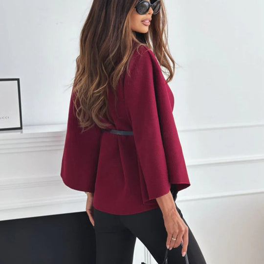 EB | Gürtel Umhang Jacke Eleganter Hoher Kragen