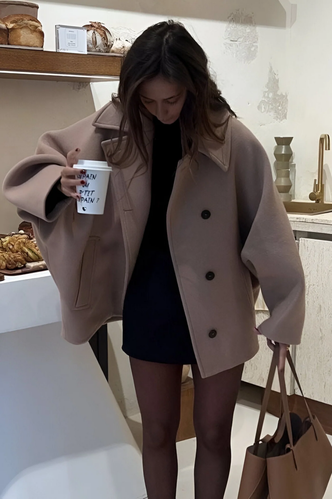 EB | Übergröße Peacoat Doppelreiher Knopfleistenjacke