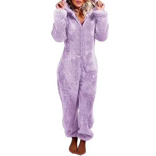 EB | Damen Teddy Fleece Overall mit Kapuze